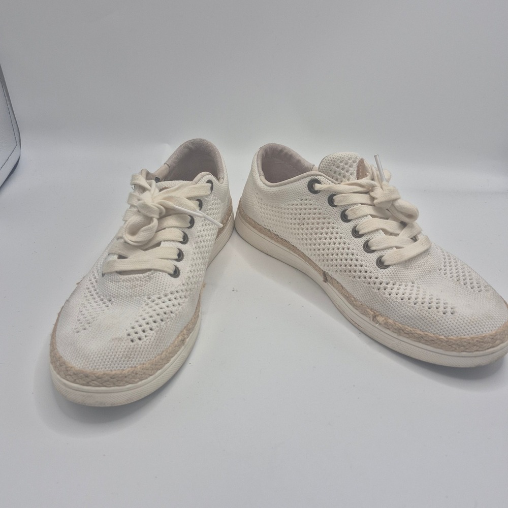 Revitalign Womens Cream Knit Espadrille Orthotic Sneakers Size 7.5 B Low Top